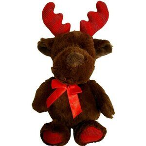 Plush Christmas Moose Brown Stuffed Knit Antler Deer Dan Dee Collector's Choice